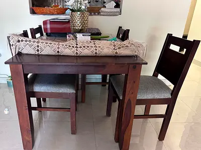 Wooden Dining Table with Chairs