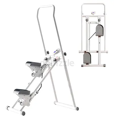 Foldable Stair Climber Step Machine Adjustable Height LCD Display  Handlebar - Vertical Climbing