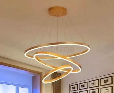 Modern Gold 3-Ring LED Halo Chandelier (Large 80cm Edition)