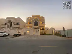 Luxury classic villa for sale with front garden, seating area, and rooftop terrace.