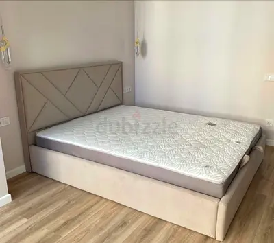 New Upholstered bed frame with mattress - excellent condition