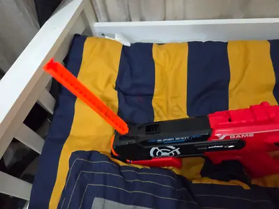 Black and red gun very funny to play with - orbies blaster