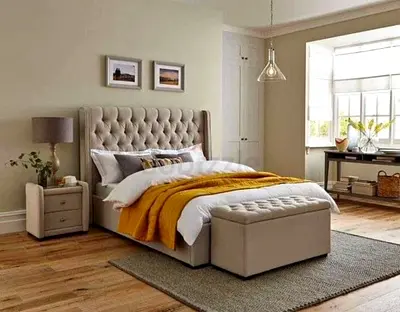 Luxury Queen size fully customisable bedframe with soft Valvet Fabric, storage can be installed
