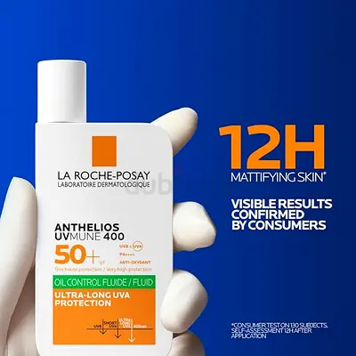 La Roche-Posay Anthelios UVMune 400 Oil Control Fluid Sunscreen SPF 50+ for Men/Women; Dermatologica