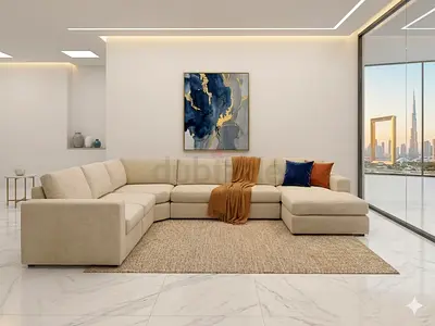 Home center Eterno beige color Ushape sofa