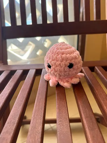 Cute Pink Crochet Octopus Plush Toy