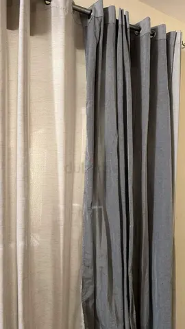 Elegant Grey(2)  white (2)Curtains with rod and accessories