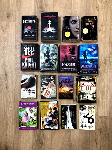 Collection of 28 used books — fantasy, YA dystopian  classics (Hobbit, Divergent, Twilight)