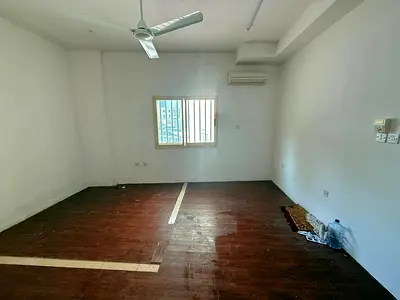 Ground floor studio for annual rent in Ajman Corniche, second row, spacious, comfortable layout, 16,000 AED, 4 payments.