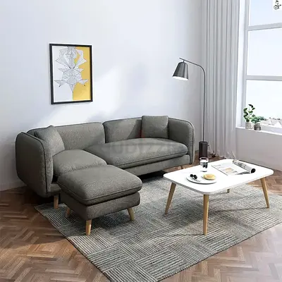 Curved corner 4 seater L shaped couch