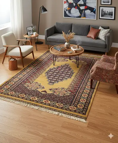 Traditional Middle Eastern-style rug — used, well kept pakistani 4x6ft