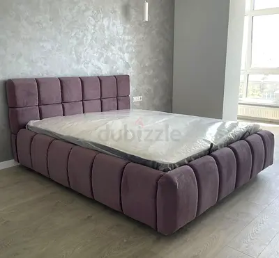 Plush upholstered bed frame For Sale