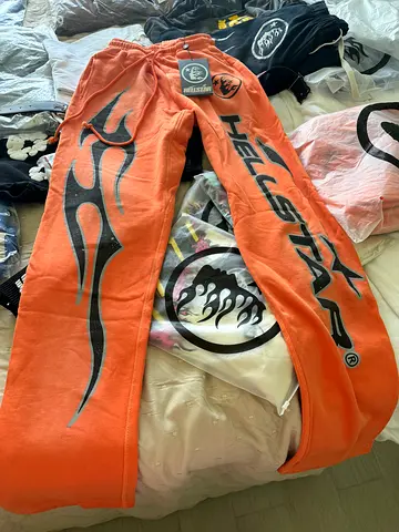 hellstar orange flared sweatpants