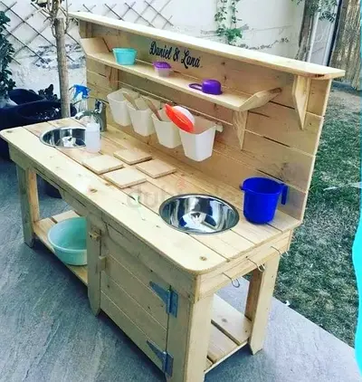Wooden Play Kitchen Set