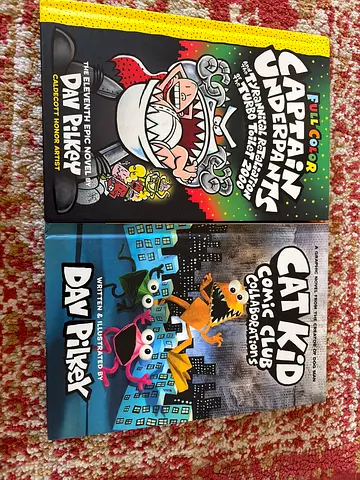 Collection of Captain Underpants and Cat Kid Comic Club Books