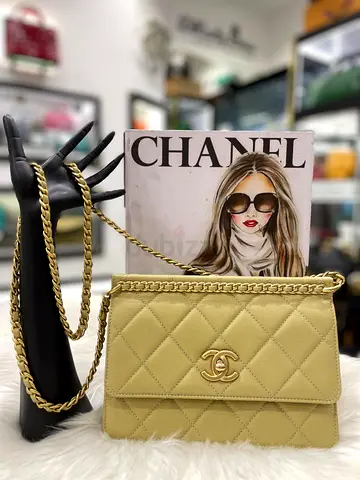Chanel Light Yellow Quilted Caviar Flap Bag (Authentic/PreOwned)