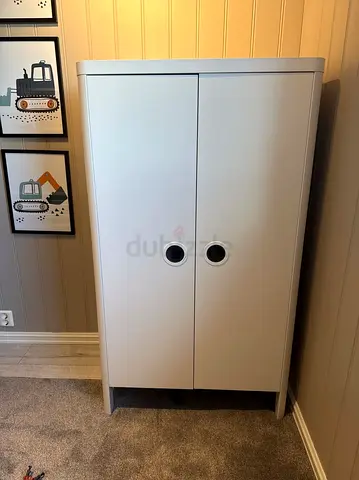White nursery wardrobe (baby dresser) - 2-door, good condition