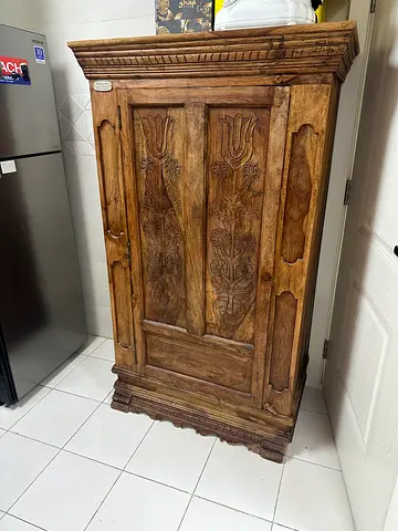 Hand-carved solid wood wardrobe / armoire