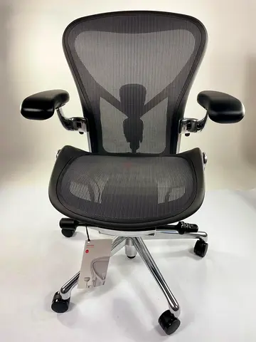 Brand Remastered V2 Version Herman Miller Aeron Chair C Size – Graphite Polished Fully Adjustable