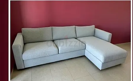 Light grey VIMLE corner sofa bed with pull-out mattress — good condition