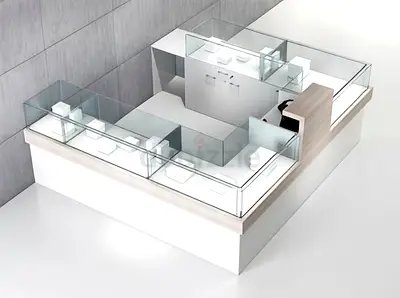 Minimalist White  Oak Jewelry Kiosk