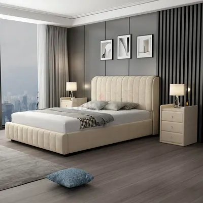 Elegant Upholstered Bed available for sale