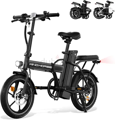 Wind Horse Folding e Bike with 288WH Removable Battery, 16 E Bikes for adults,1 YEAR WARRANTY
