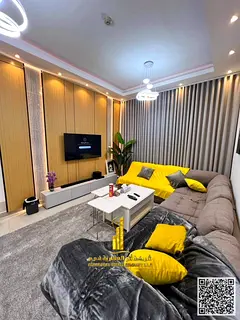 For monthly rent: Luxurious furnished one-bedroom apartment with a living room, in Ajman, Al Rashidi