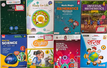 Habitat school,Grade 4 Textbooks – Math, Science, English, Social Studies, Hindi  Computer