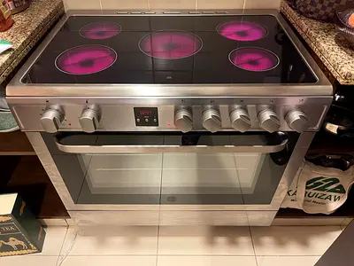 HOOVER 5 Hobs Electric ceramic cooker range size 90cm Exellent Condition