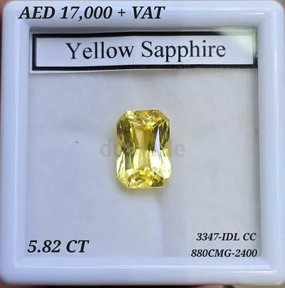 Yellow  Sapphire 5.82 CT for sale in Dubai