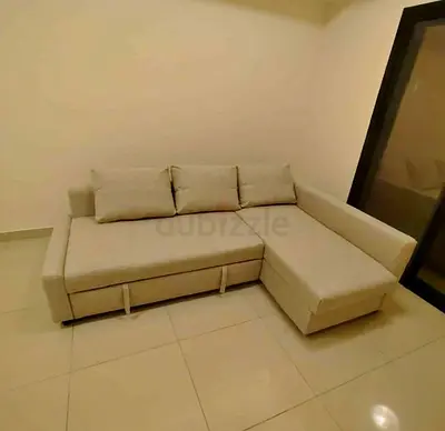 IKEA L Shape Sofa cum bed with big storage and you can fix the storage left or right anyside you wan