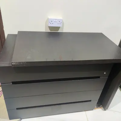 My dark brown 5-drawer dresser - used, solid extended study table