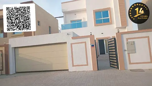 illa for rent, first occupancy in Al Zahia | 4 master bedrooms + living room and majlis + parking | Main street near the market | 84999