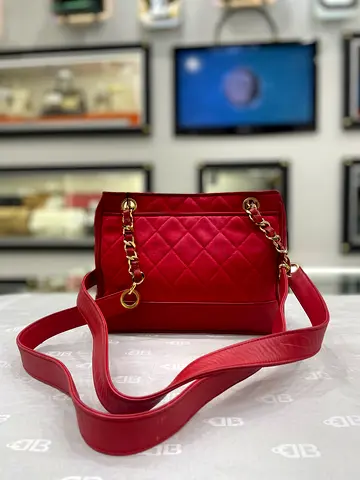 Chanel Vintage Red Coco Ball Matelasse Quilted Chain Bag (Authentic/PreOwned)