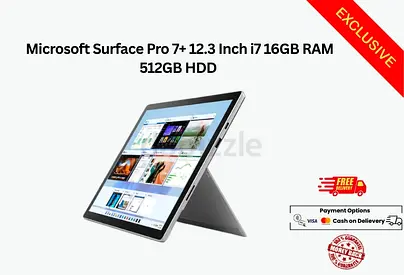 Microsoft Surface Pro 7+ 12.3 Inch i7 16GB RAM 512GB -FREE DELIVERY-WARRANTY