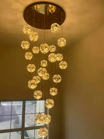STUNNING 13-Light Spiral K9 Crystal Chandelier
