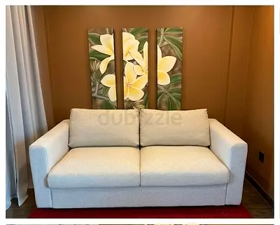Vimle Beige 2-Seater Sofa bed – Light Fabric, Good Condition