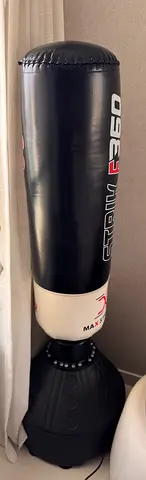 Freestanding punching bag with weighted base