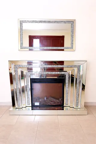 Elegant Mirrored Fireplace Mantel with mirror