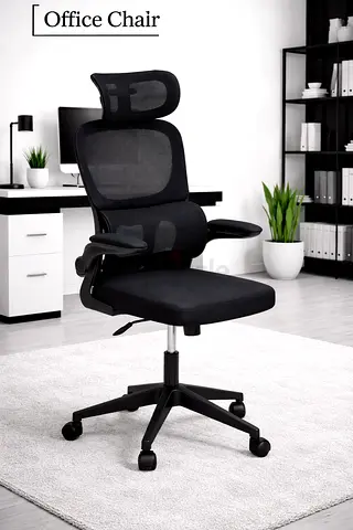 Black Ergonomic Mesh Office Chair - Height Adjustable Office Chair with Lumbar Support