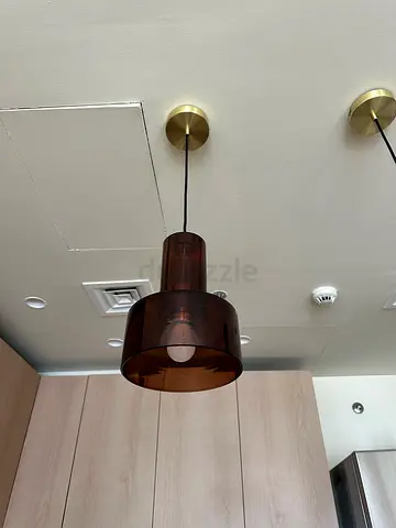 Amber glass pendant ceiling light - 750/ light