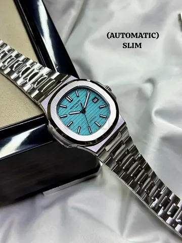 PATEK PHILIPPE Automatic Slim Watch with Turquoise Dial