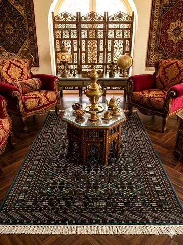 Middle Eastern/Indian style area rug – classic Persian design, good condition