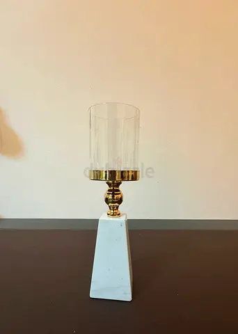Elegant Marble + glass  Candle Holder for decor