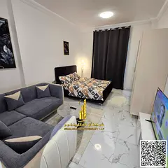 Fully furnished studio apartment for monthly rent in Ajman - Al Rashidiya ✔️ Includes bills and 