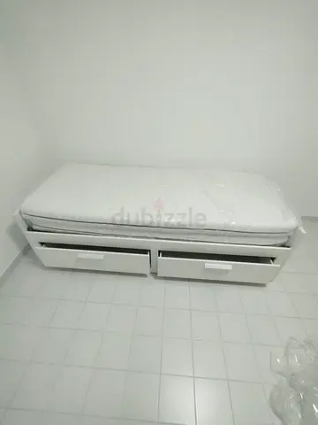 Ikea brimness Day bed frame with 2 big storage drawers underneath and with 2 Ikea mattresses
