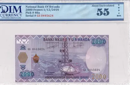 Rwanda Banknote 2000 francs 2014 DIM 60 AED