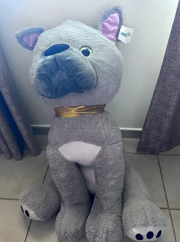 Soft Gray Stuffed Animal Dog