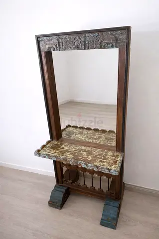 Solid wood antique mirror
